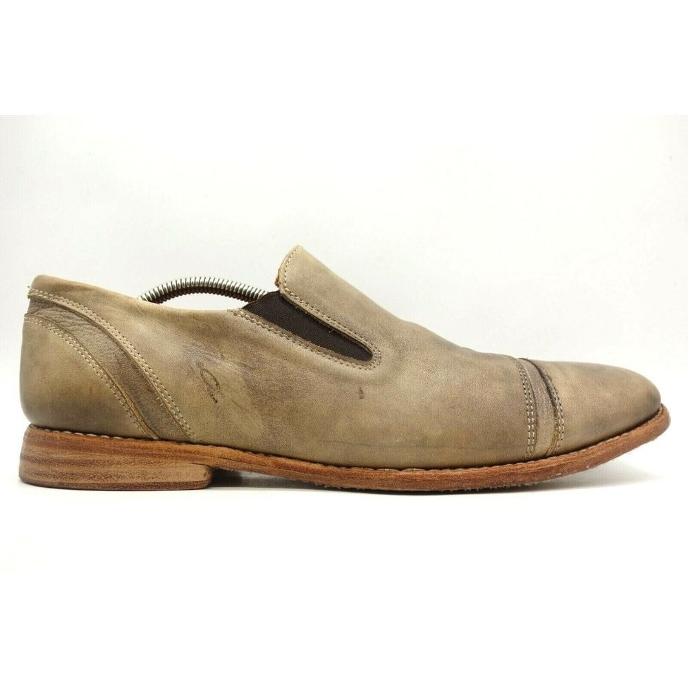 Bed Stu Cobbler Series Brown Leather Cap Toe Slip On Loafers Shoes Men's 12